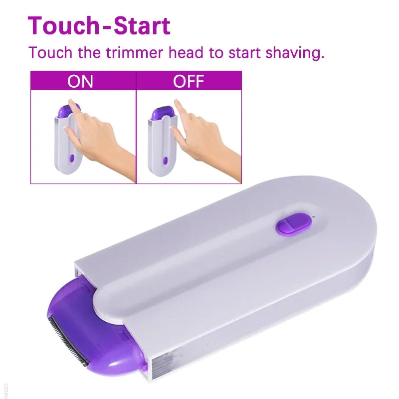 Afeitadora eléctrica femenina sin dolor para uso doméstico, recargable con inicio táctil, para rostro, piernas, bikini, manos y cuerpo.