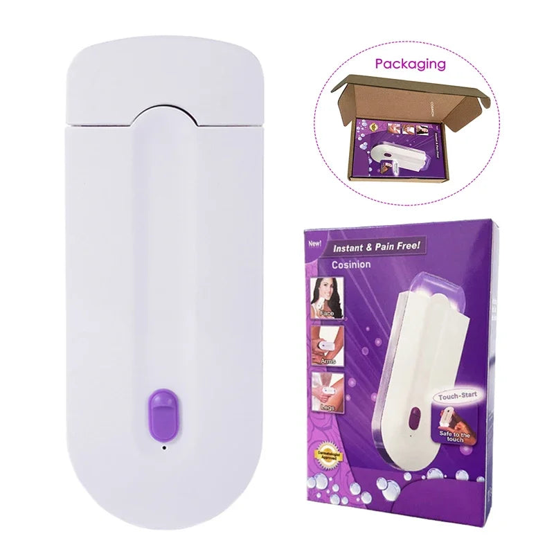 Afeitadora eléctrica femenina sin dolor para uso doméstico, recargable con inicio táctil, para rostro, piernas, bikini, manos y cuerpo.